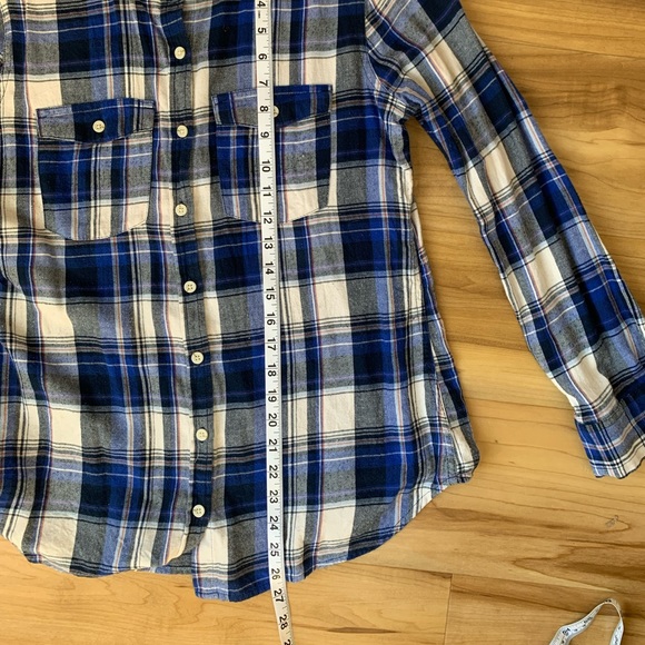 Mossimo Supply Co. Plaid Button Down in Blue - Picture 4 of 8